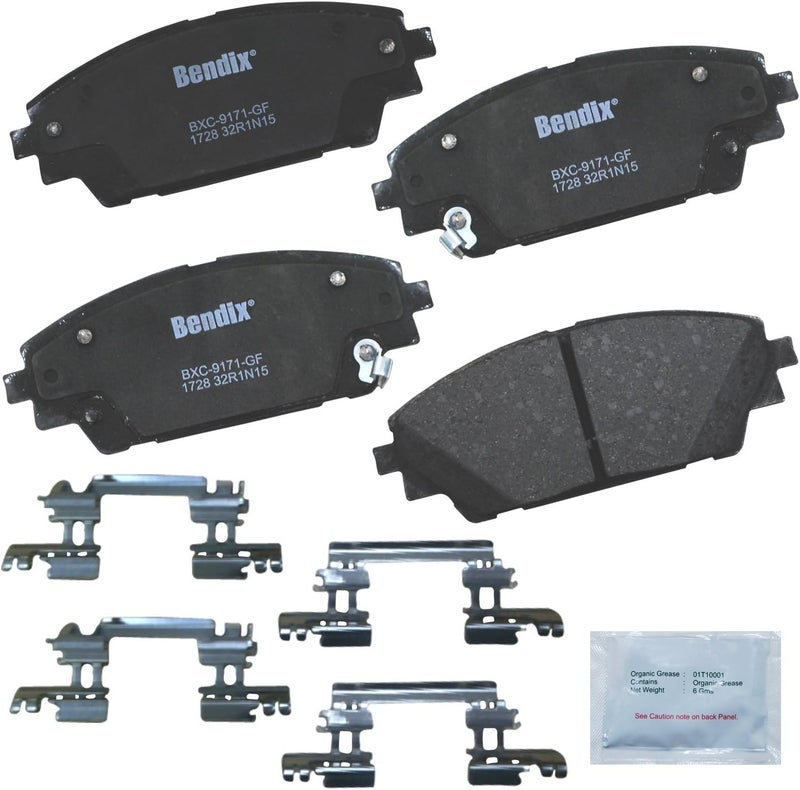 Bendix Priority1 CFC1728 Ceramic Front Brake Pads for Mazda 3 2018-2014, 3 Sport 2017-2014, CX-3 2022-2016 - Image 1